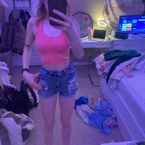 American eagle high waisted jean shorts